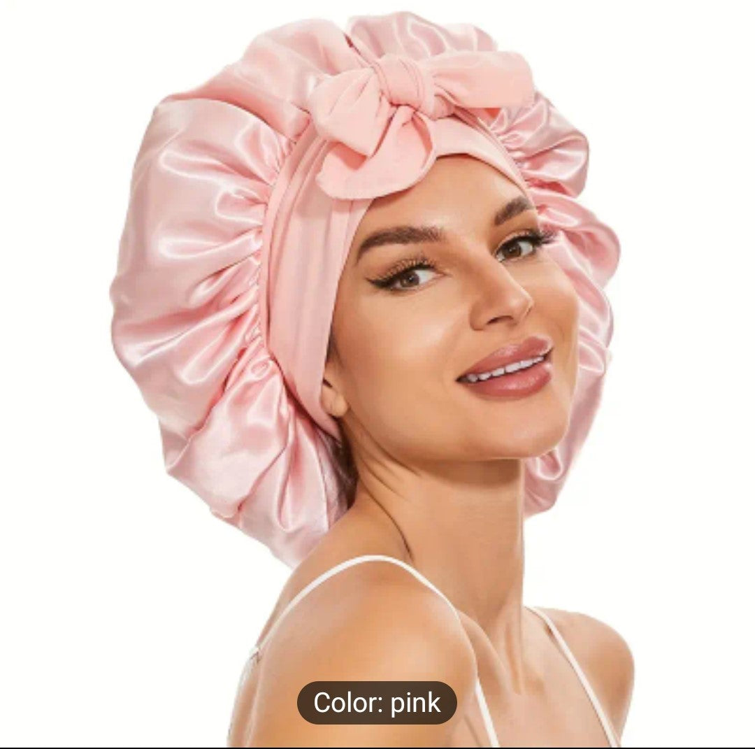 Pink Satin Bonnet