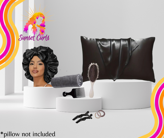 Curly Hair Journey Kit- Black- Hair Styling Kit - For women or men